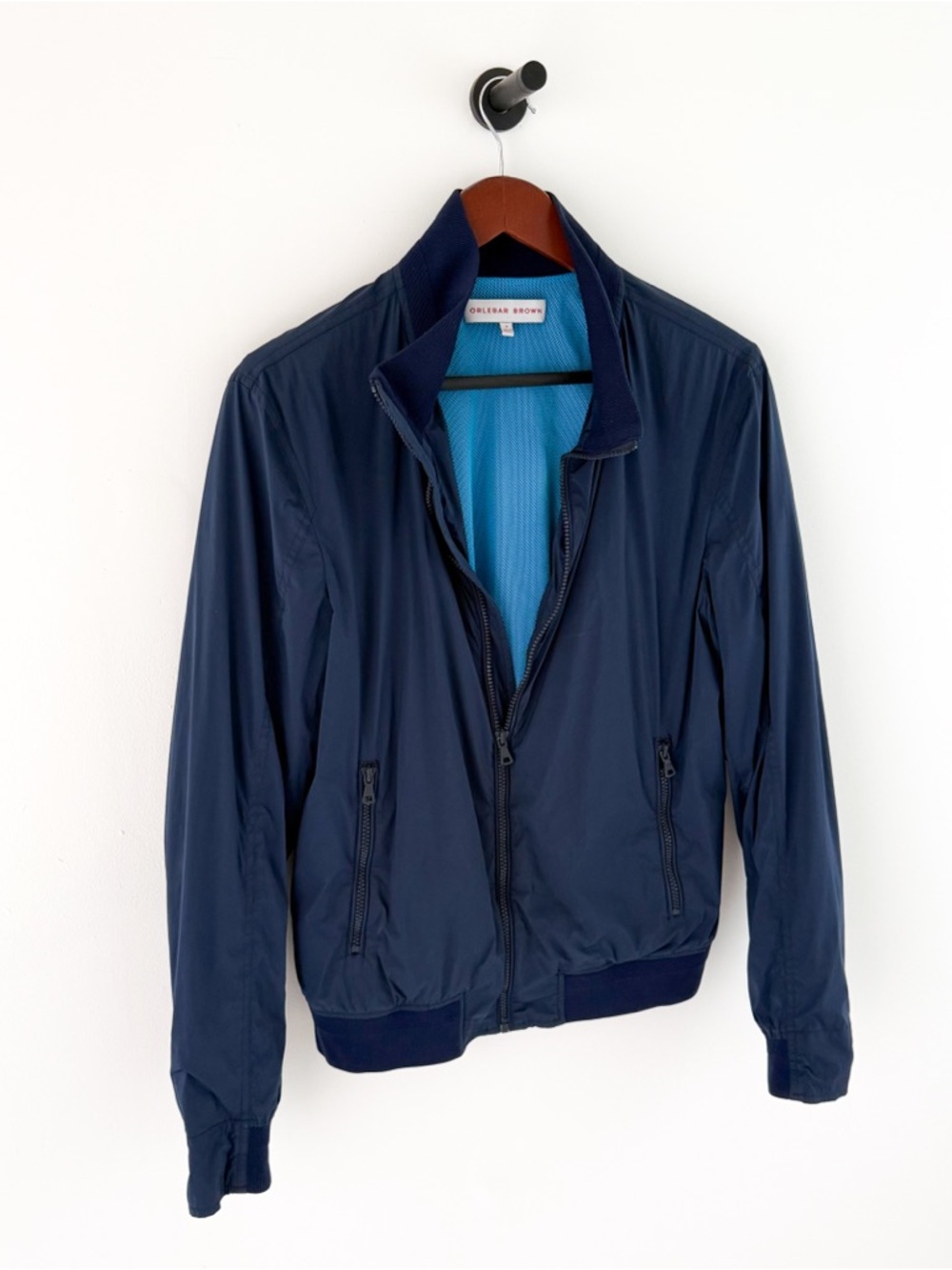 Orlebar Brown Windbreaker Bomber Jacket Spring Navy Blue Men's Size M - Picture 7 of 14